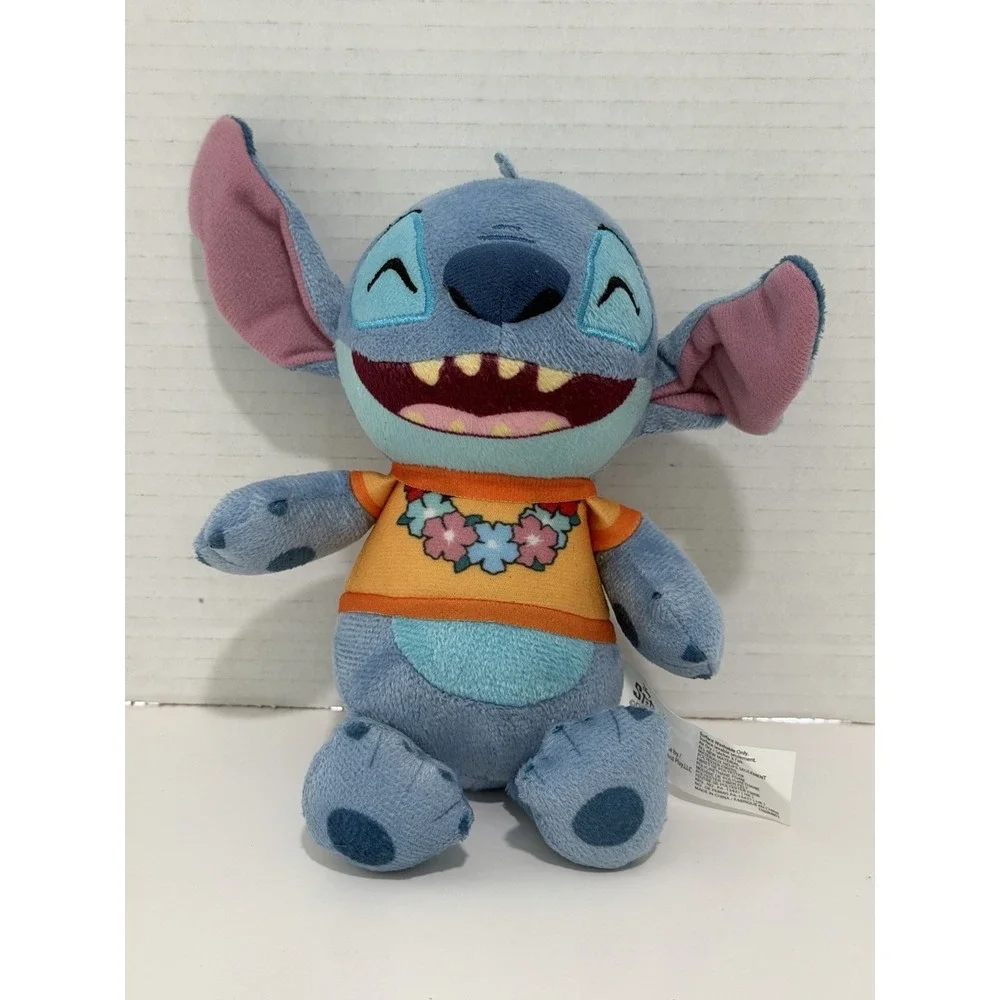 Disney Stitch Plush Hawaiian Lei Shirt Toy 7.5